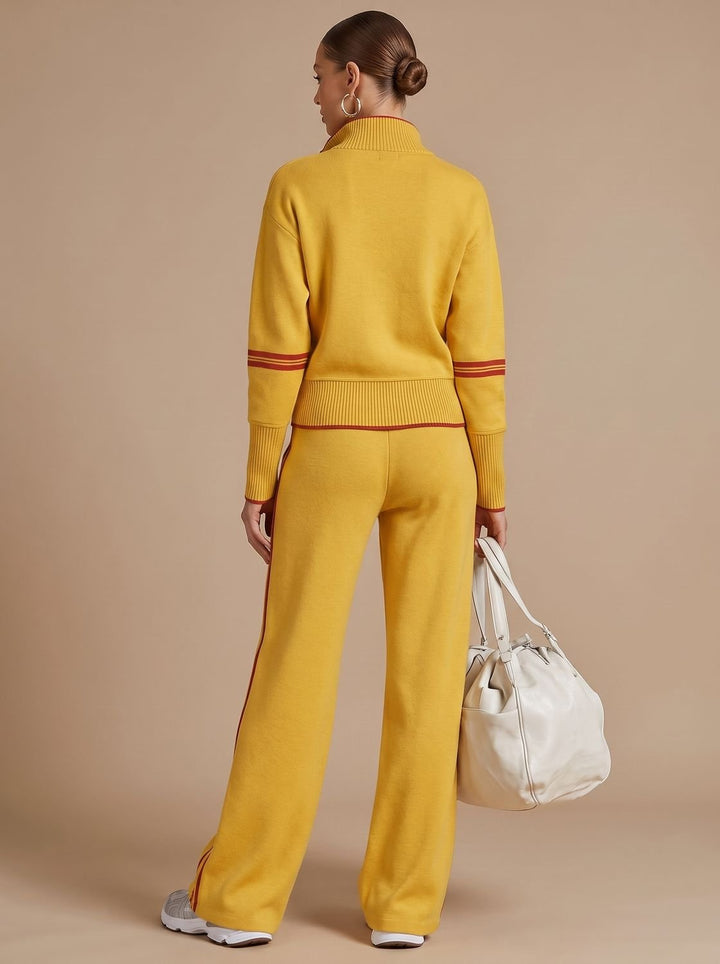 Women's Half-Zip Wide Leg Pants Set Two Piece Lounge Outfit