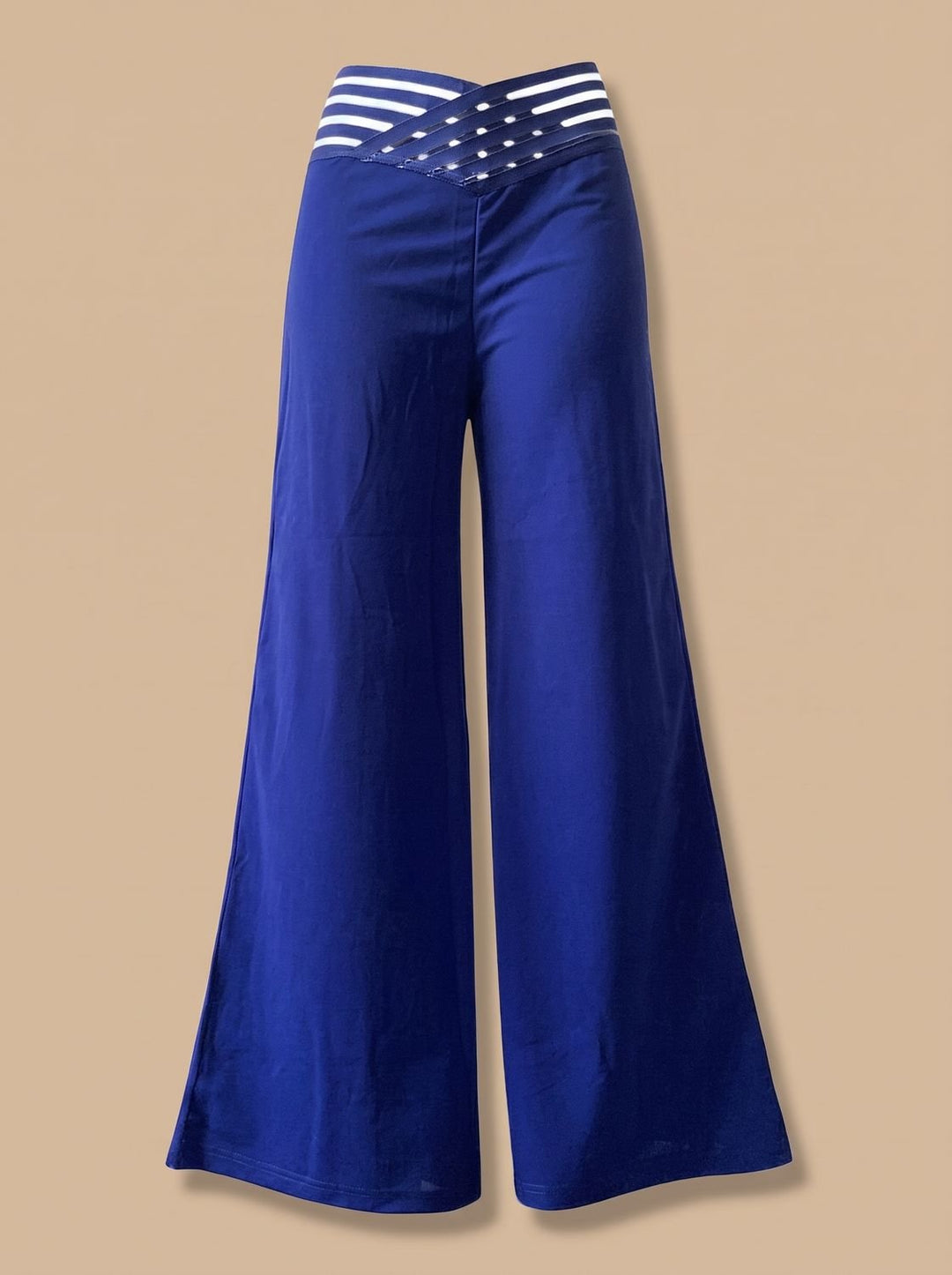 Women's High-Waist Crossover-Waistband Wide-Leg Pants