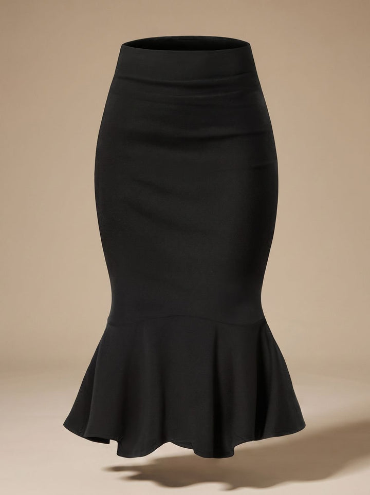 Women's High-Waist Fishtail Midi Pencil Skirt