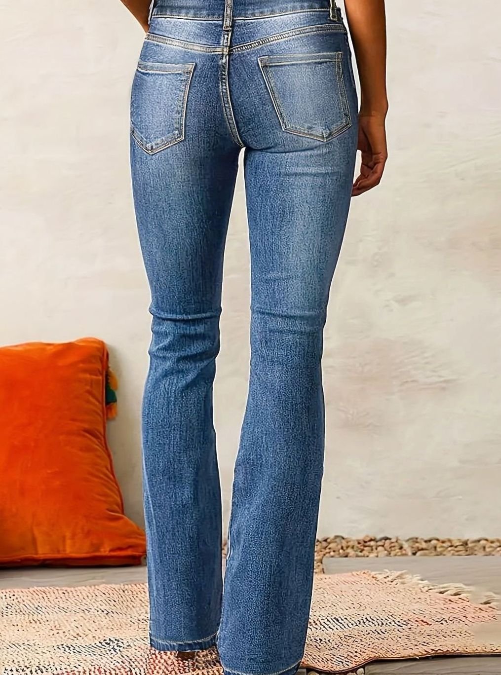 Women's High-Waist Flare Bootcut Pants Stretch Denim Jeans