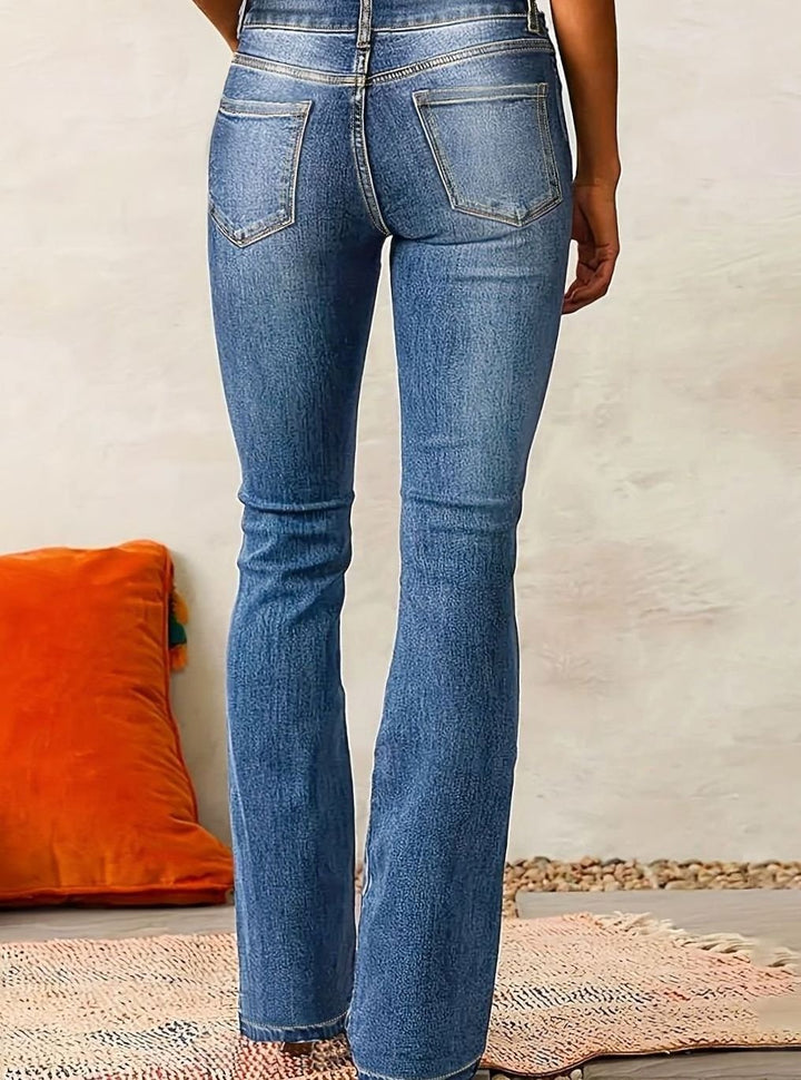 Women's High-Waist Flare Bootcut Pants Stretch Denim Jeans