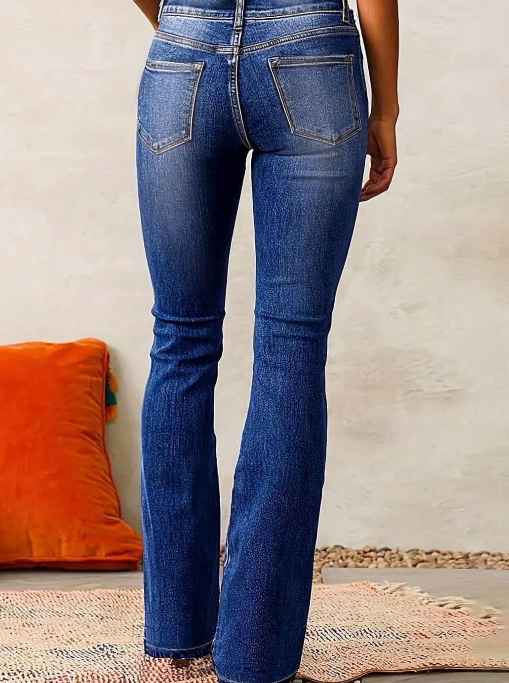 Women's High-Waist Flare Bootcut Pants Stretch Denim Jeans