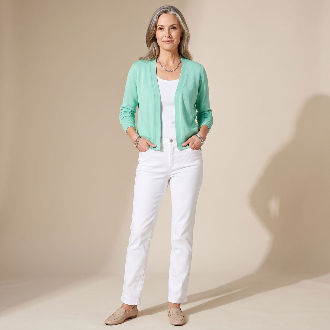 Women's Hooded Button-Front Knit Cardigan Relaxed Fit - Green