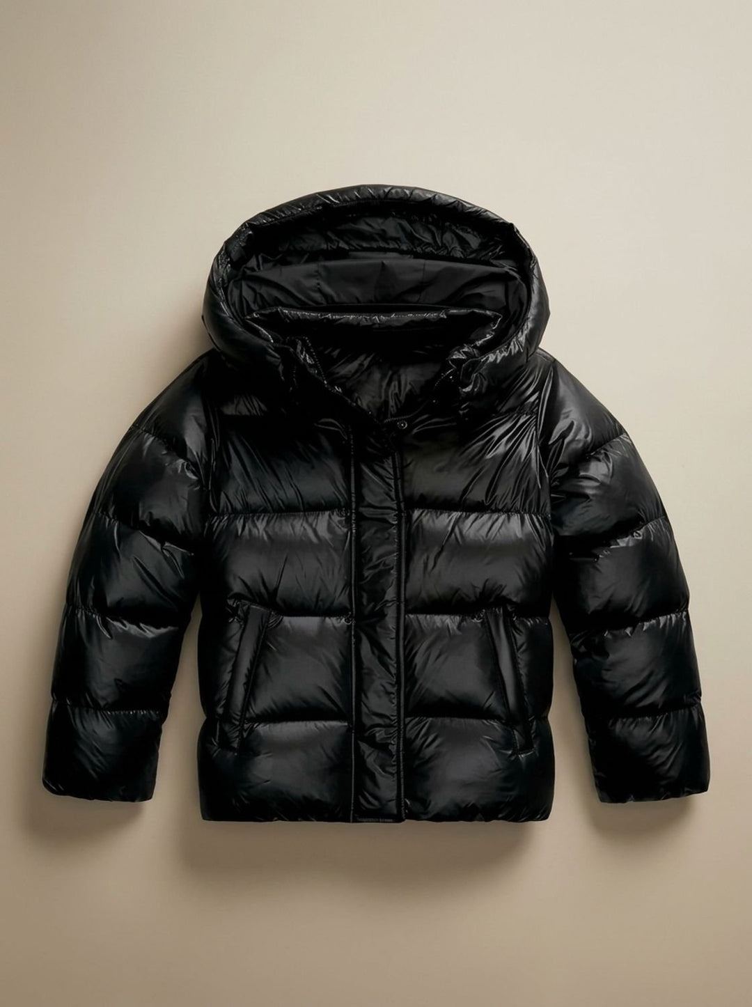 Women's Hooded Glossy Quilted Puffer Jacket