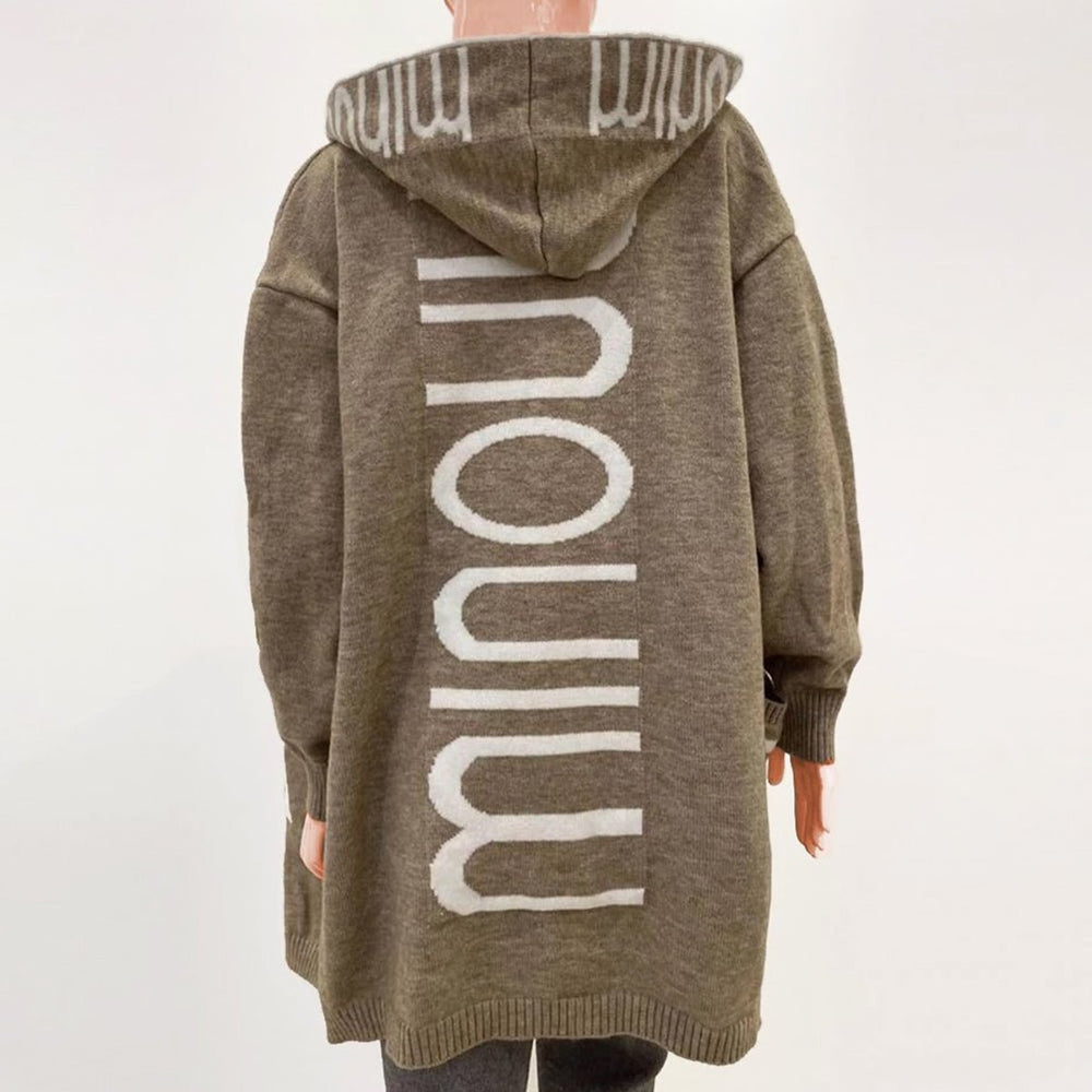 Women's Hooded Open-Front Knit Cardigan Sweater Jacket