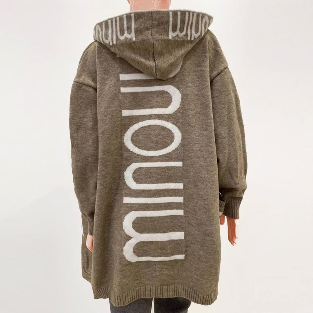 Women's Hooded Open-Front Knit Cardigan Sweater Jacket