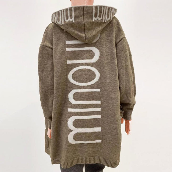 Women's Hooded Open-Front Knit Cardigan Sweater Jacket