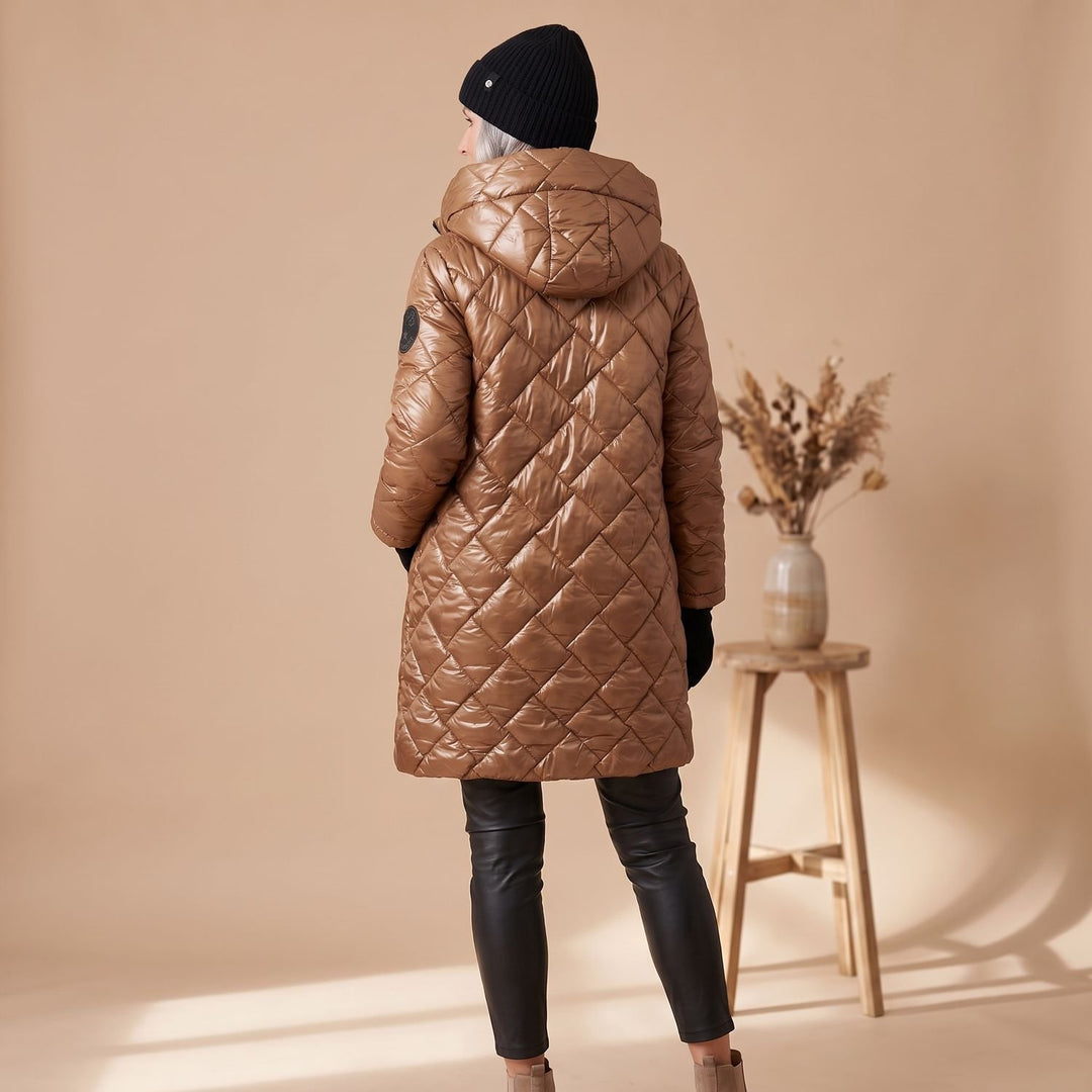 Women's Hooded Quilted Longline Puffer Jacket