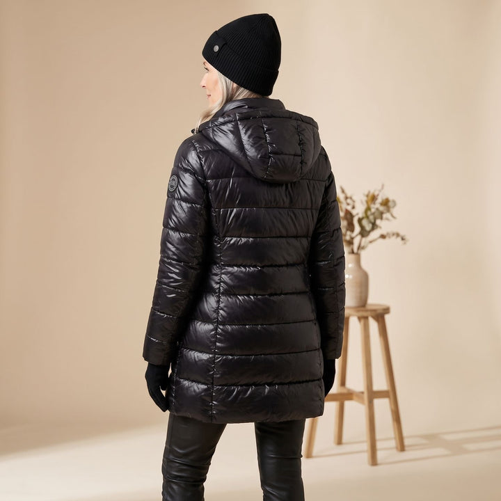 Women's Hooded Quilted Longline Puffer Jacket