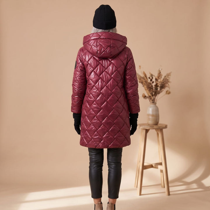 Women's Hooded Quilted Longline Puffer Jacket