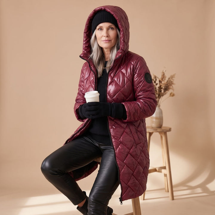 Women's Hooded Quilted Longline Puffer Jacket