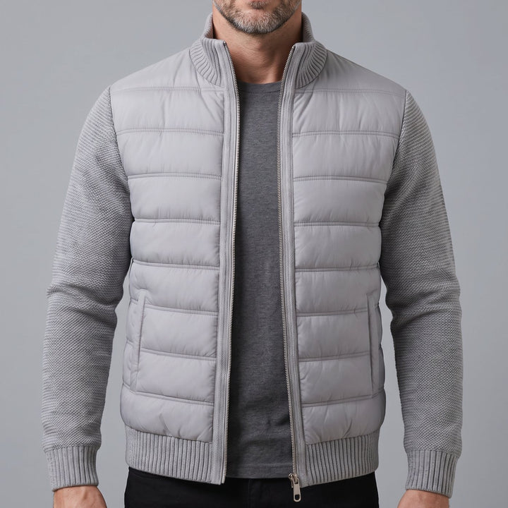 Women's Hybrid Knit-Sleeve Full-Zip Quilted Jacket