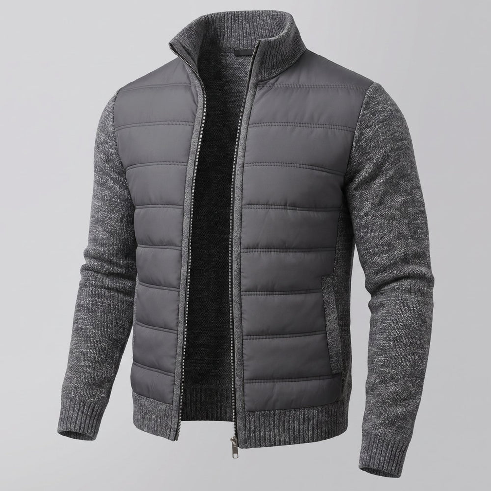 Women's Hybrid Knit-Sleeve Full-Zip Quilted Jacket