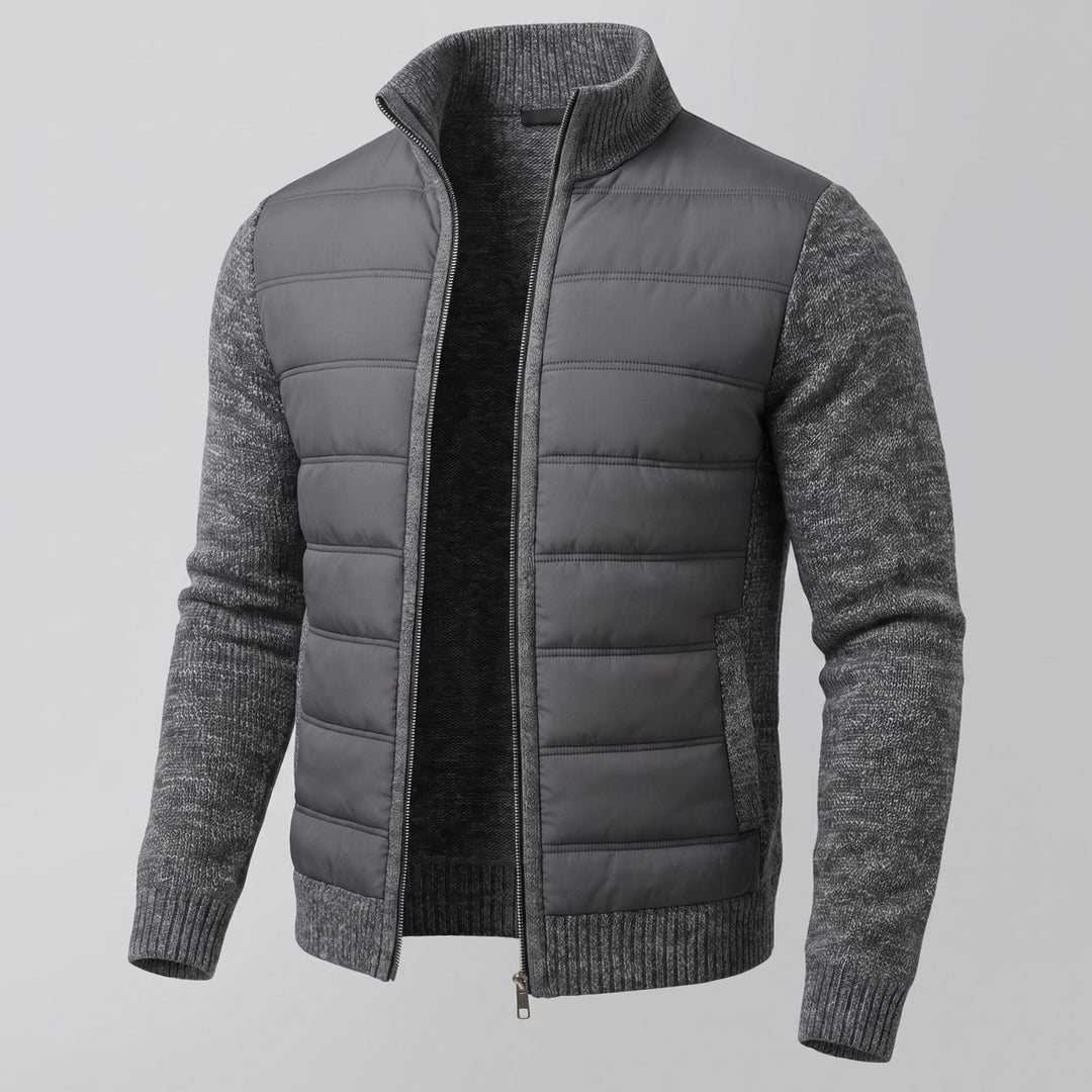 Women's Hybrid Knit-Sleeve Full-Zip Quilted Jacket