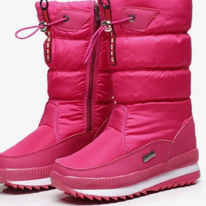 Women's Insulated Mid-Calf Zipper Snow Boots - Pink