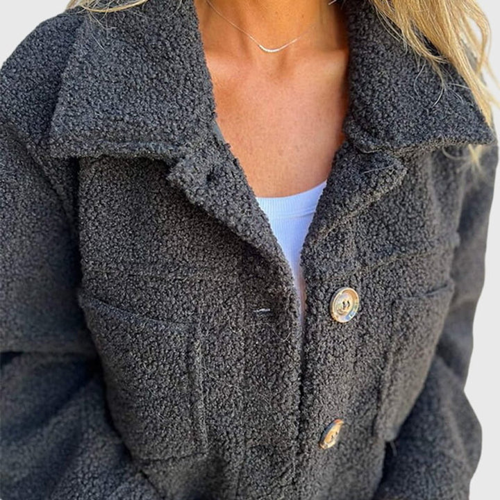 Women's Jacket Cozy Button-Front Sherpa Fleece Coat