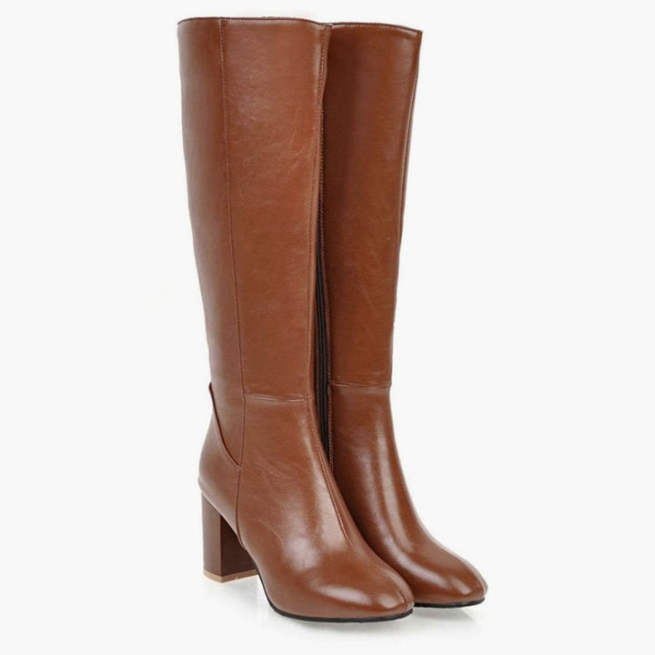 Women's Knee-High Block Heel Side-Zip Knee Boots