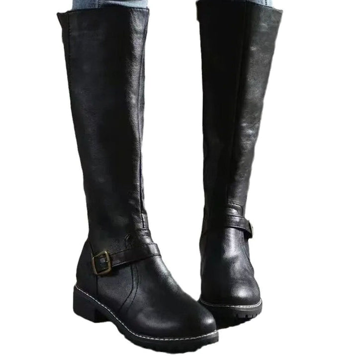 Women's Knee-High Buckle-Strap Orthopedic Leather Boots