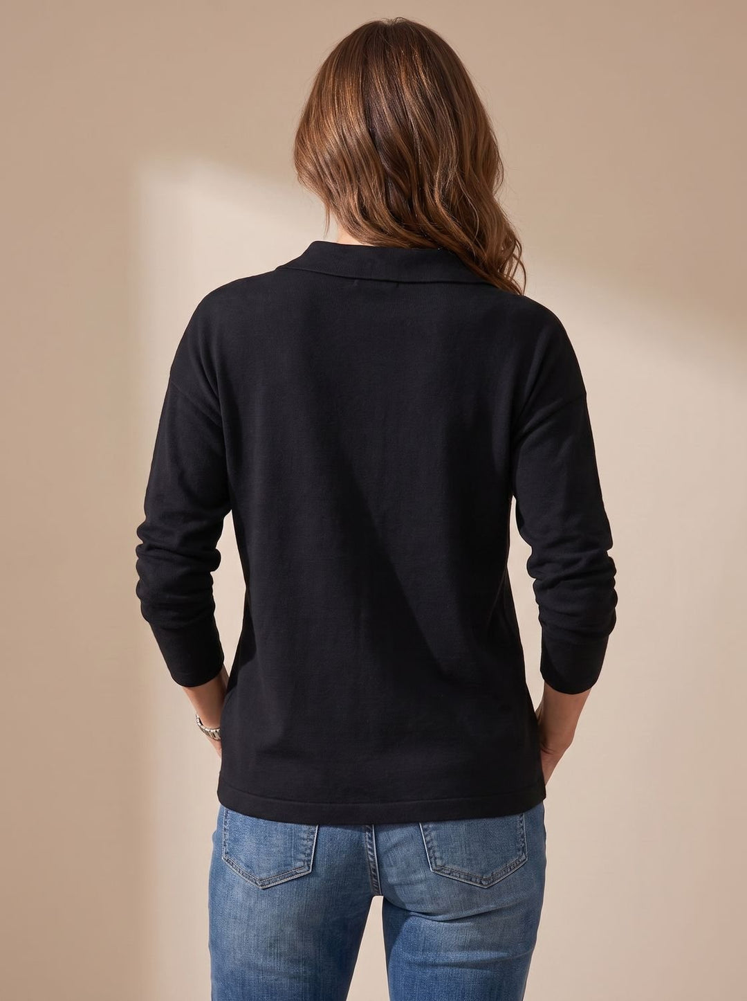 Women's Knit Pullover Half-Zip Lapel Collar Sweater