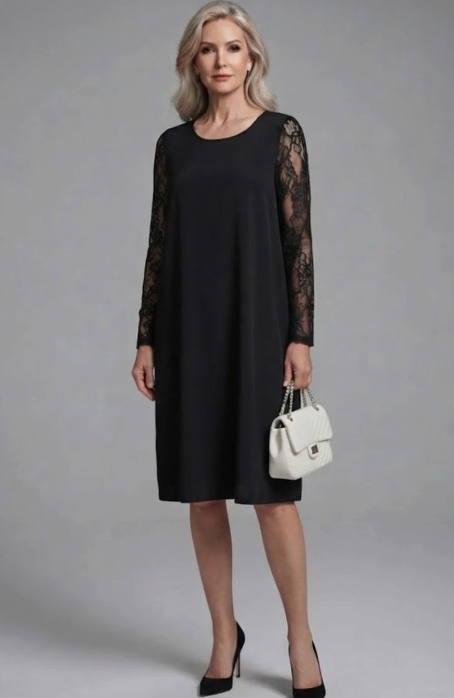 Women's Lace-Sleeve Peplum Fitted Midi Cocktail Dress
