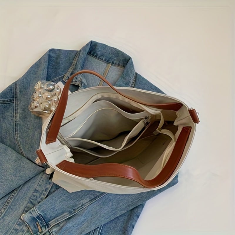 Women's Large Shoulder Canvas Tote Bag Adjustable Strap Hobo