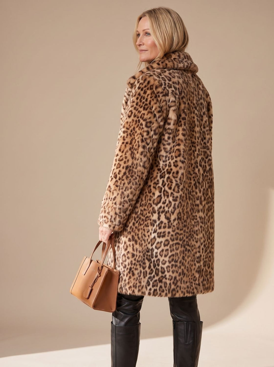 Women's Leopard Print Faux Fur Winter Coat