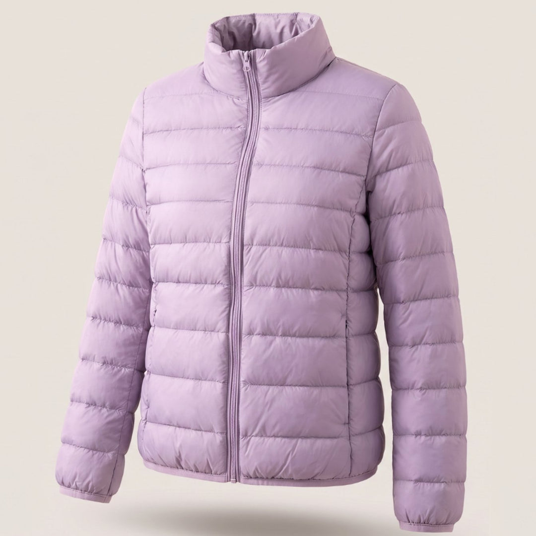 Women's Lightweight Down-Fill Stand-Collar Quilted Jacket - Lilac