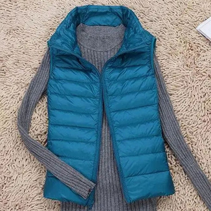 Women's Lightweight Quilted Zip-Front Sleeveless Puffer Vest - Blue