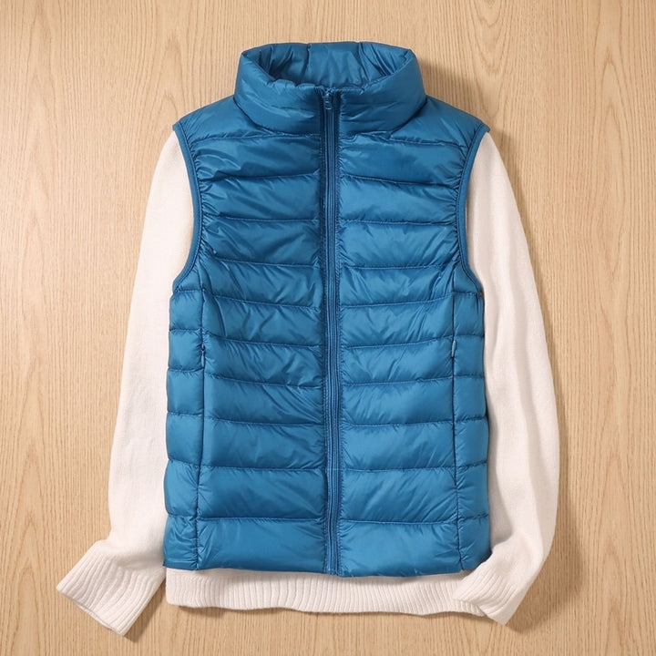 Women's Lightweight Waterproof Quilted Puffer Vest - Sky Blue