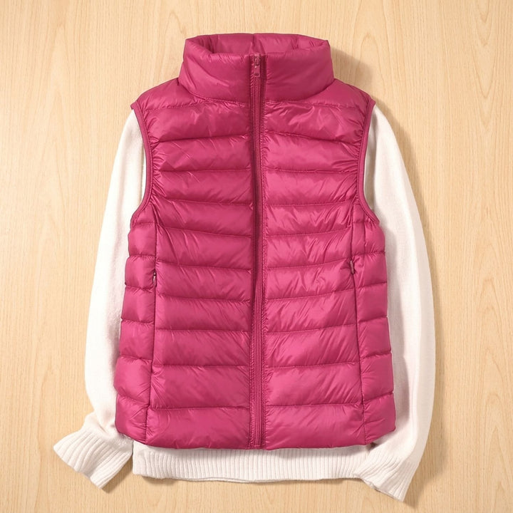 Women's Lightweight Waterproof Quilted Puffer Vest - Fuchsia