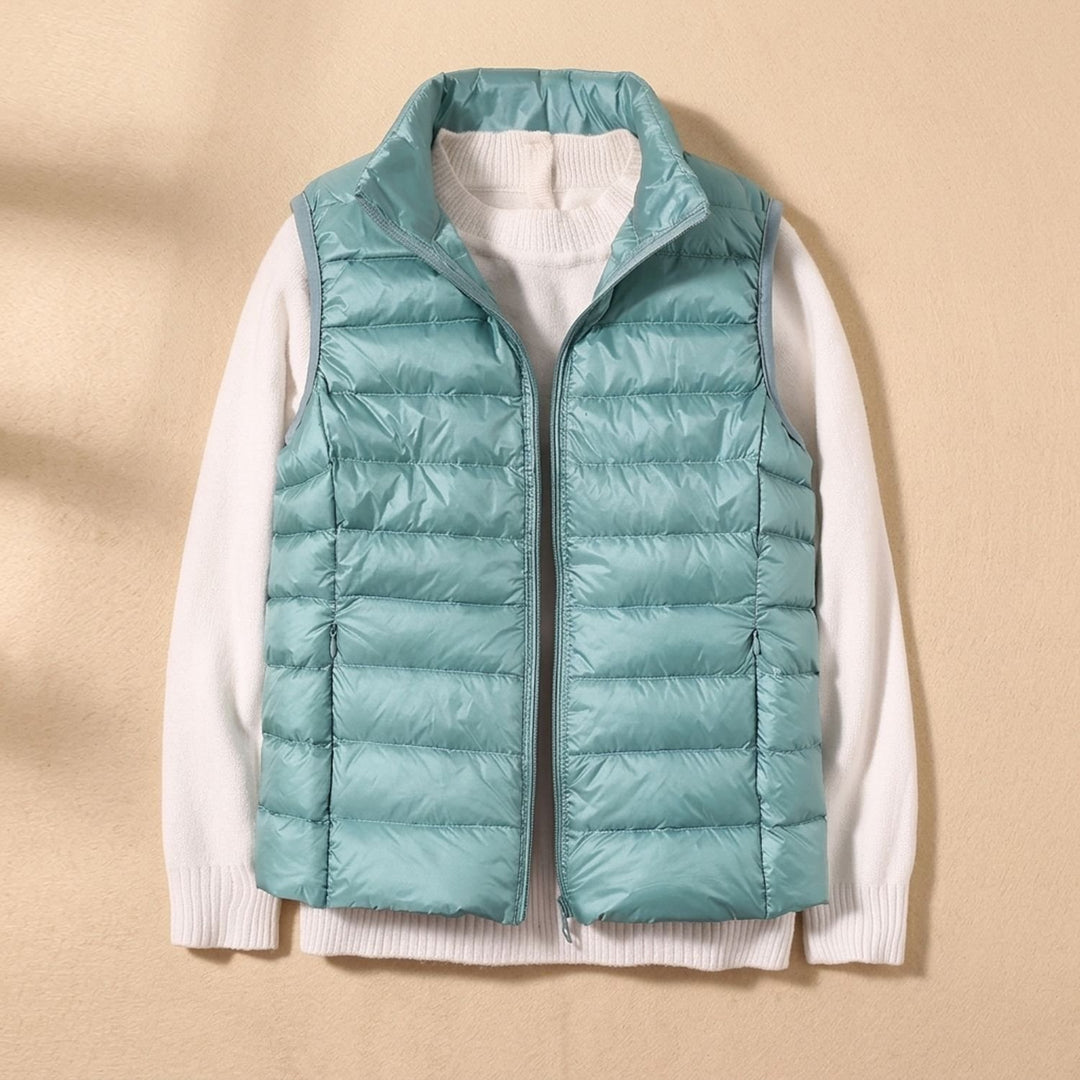 Women's Lightweight Waterproof Quilted Puffer Vest - Turquoise