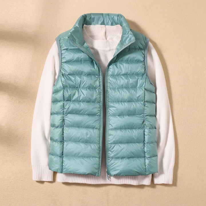 Women's Lightweight Waterproof Quilted Puffer Vest - Turquoise
