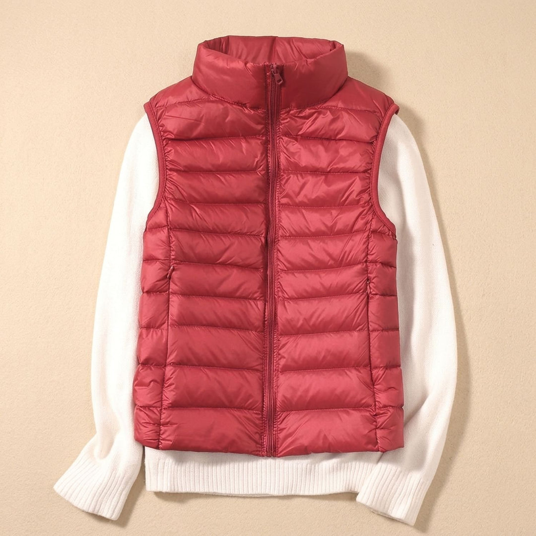 Women's Lightweight Waterproof Quilted Puffer Vest - Red