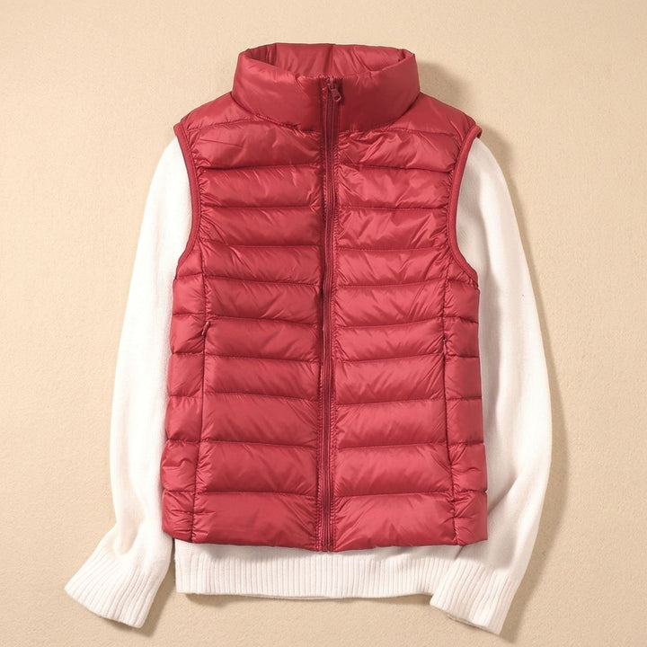 Women's Lightweight Waterproof Quilted Puffer Vest - Red