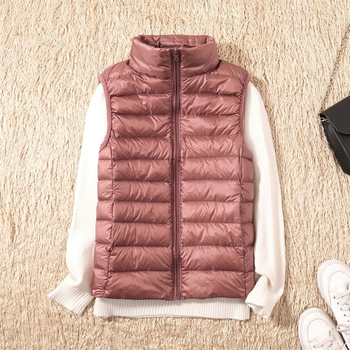 Women's Lightweight Waterproof Quilted Puffer Vest - Rose Gold