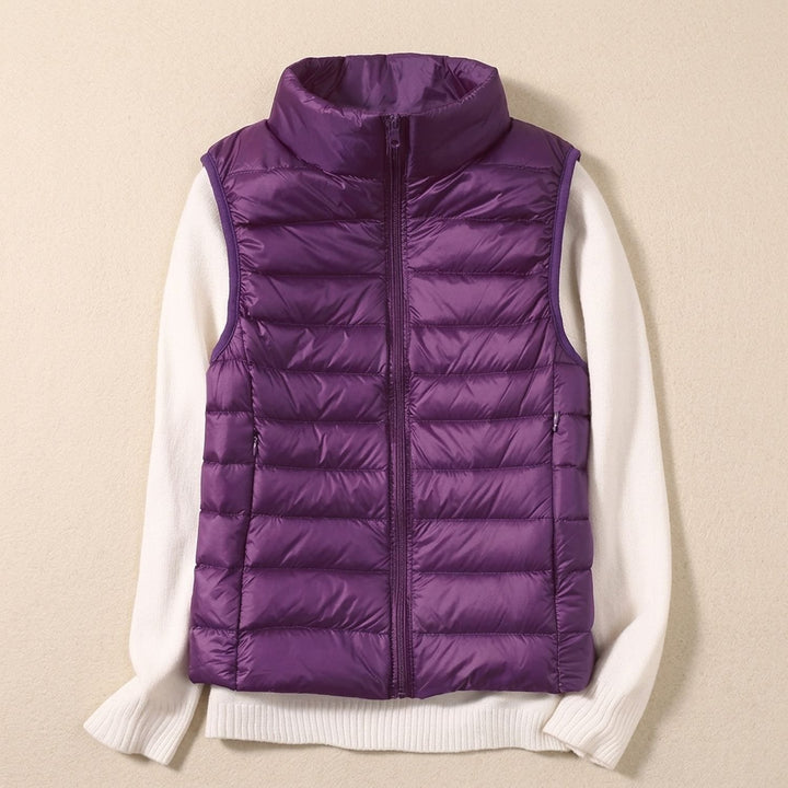 Women's Lightweight Waterproof Quilted Puffer Vest - Purple