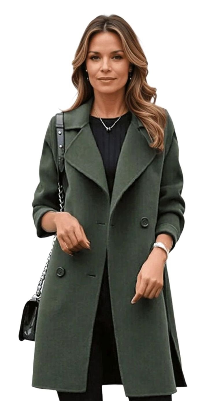 Women's Long Double-Breasted Lapel Winter Coat