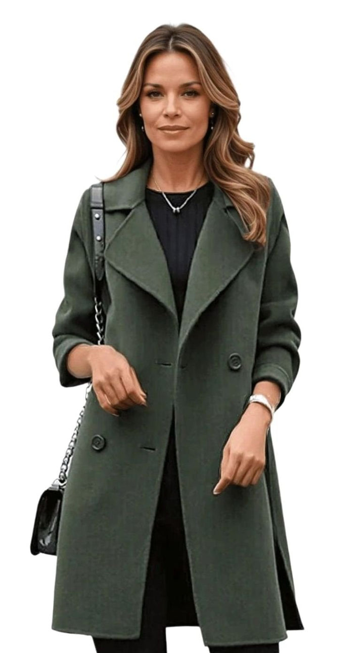 Women's Long Double-Breasted Lapel Winter Coat