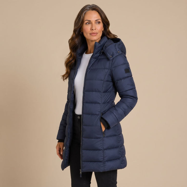 Women's Long Hooded Quilted Puffer Jacket Insulated Winter Coat
