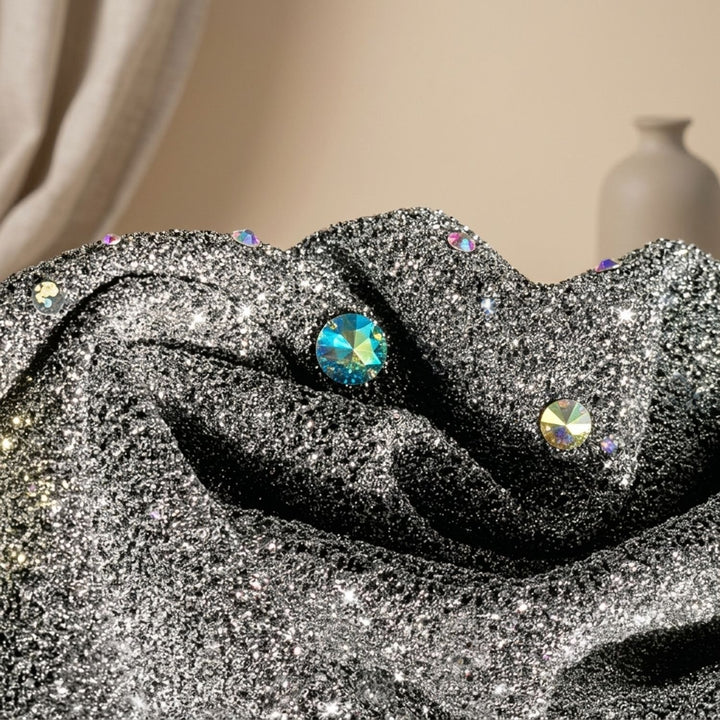 Women's Long-Sleeve V-Neck Sequin Mini Dress