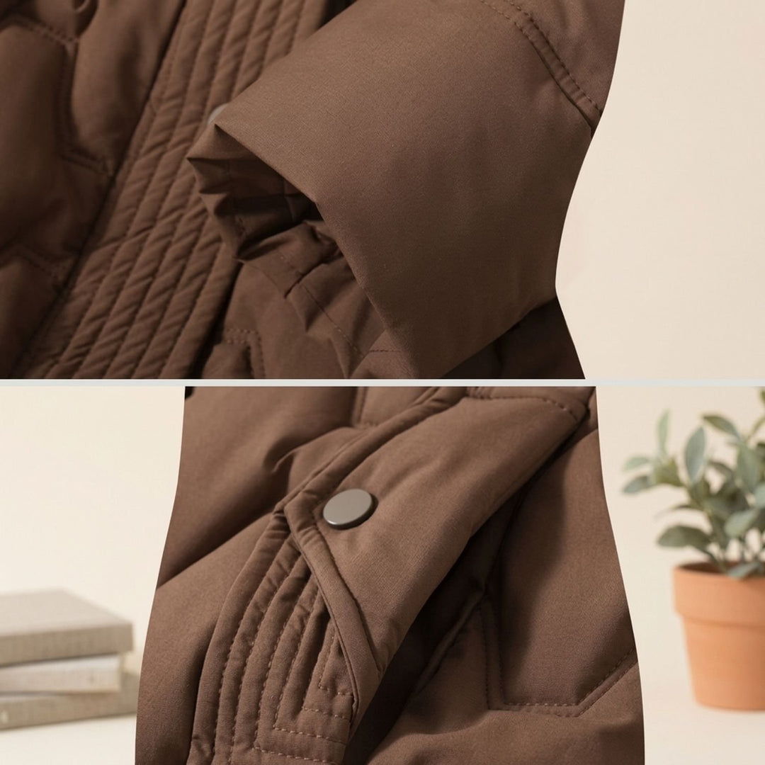 Women's Longline Quilted Hooded Parka Winter Coat