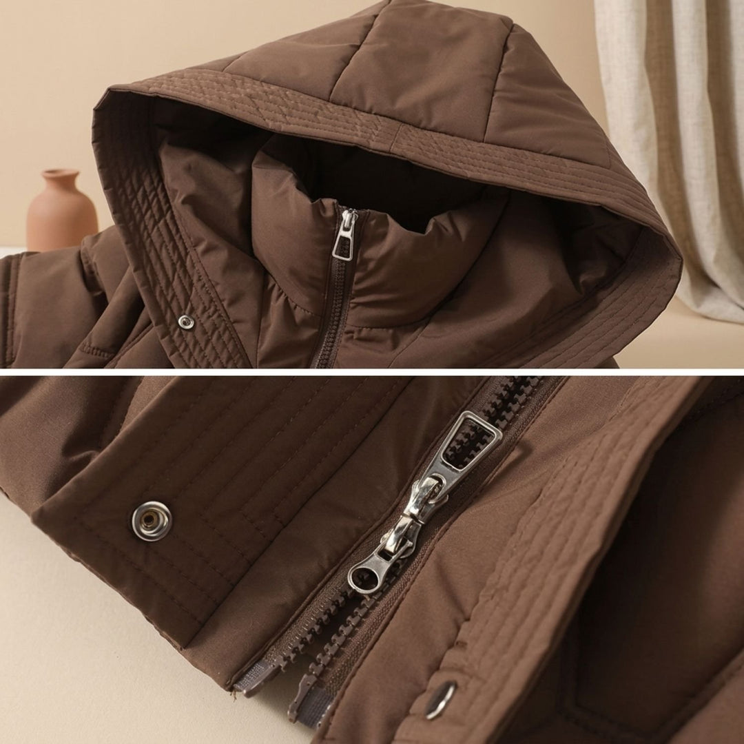 Women's Longline Quilted Hooded Parka Winter Coat