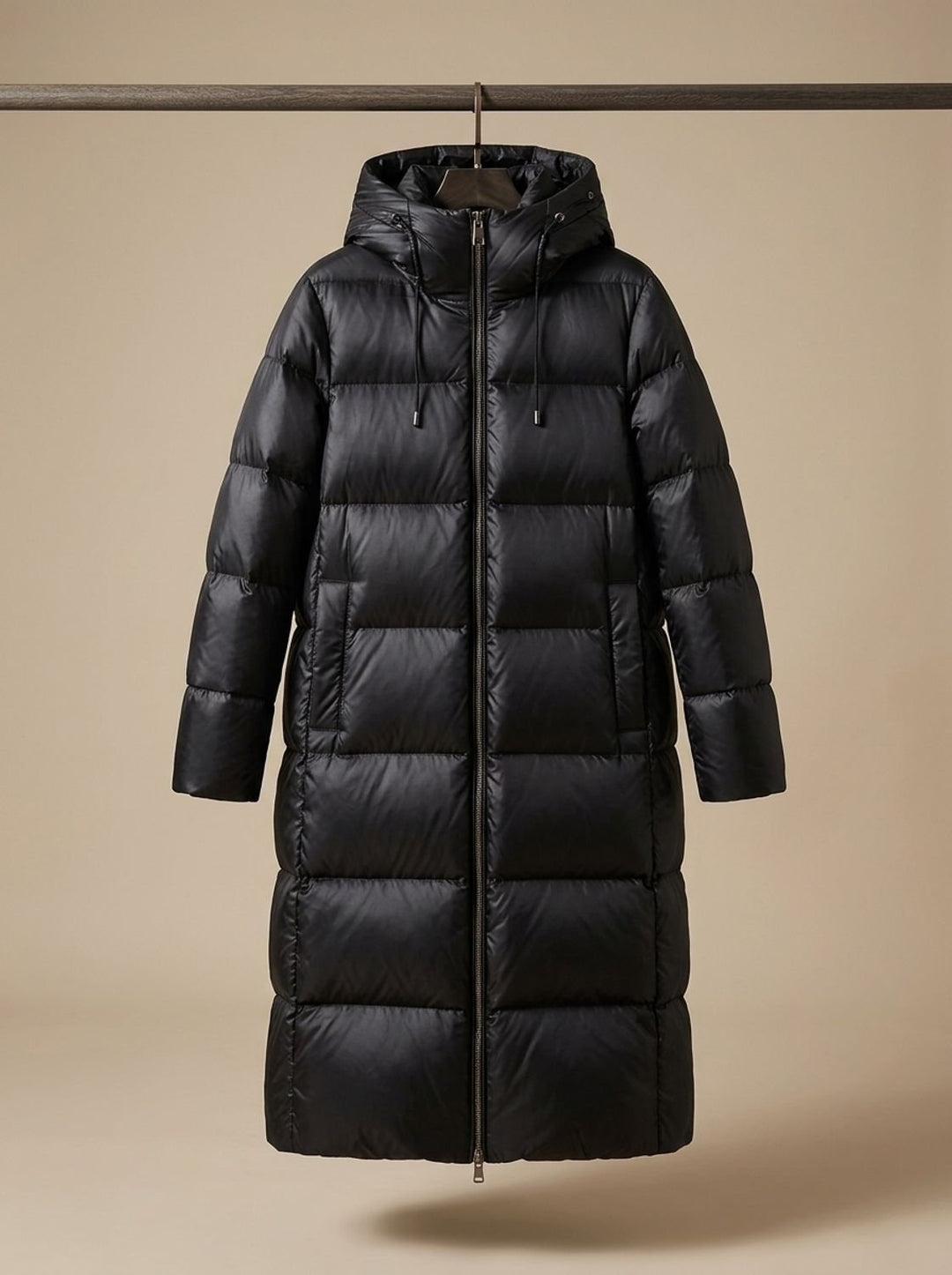 Women's Longline Quilted Hooded Puffer Jacket