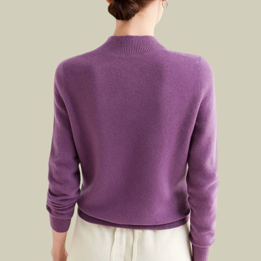 Women's Merino Mock-Neck Long-Sleeve Wool Sweaters