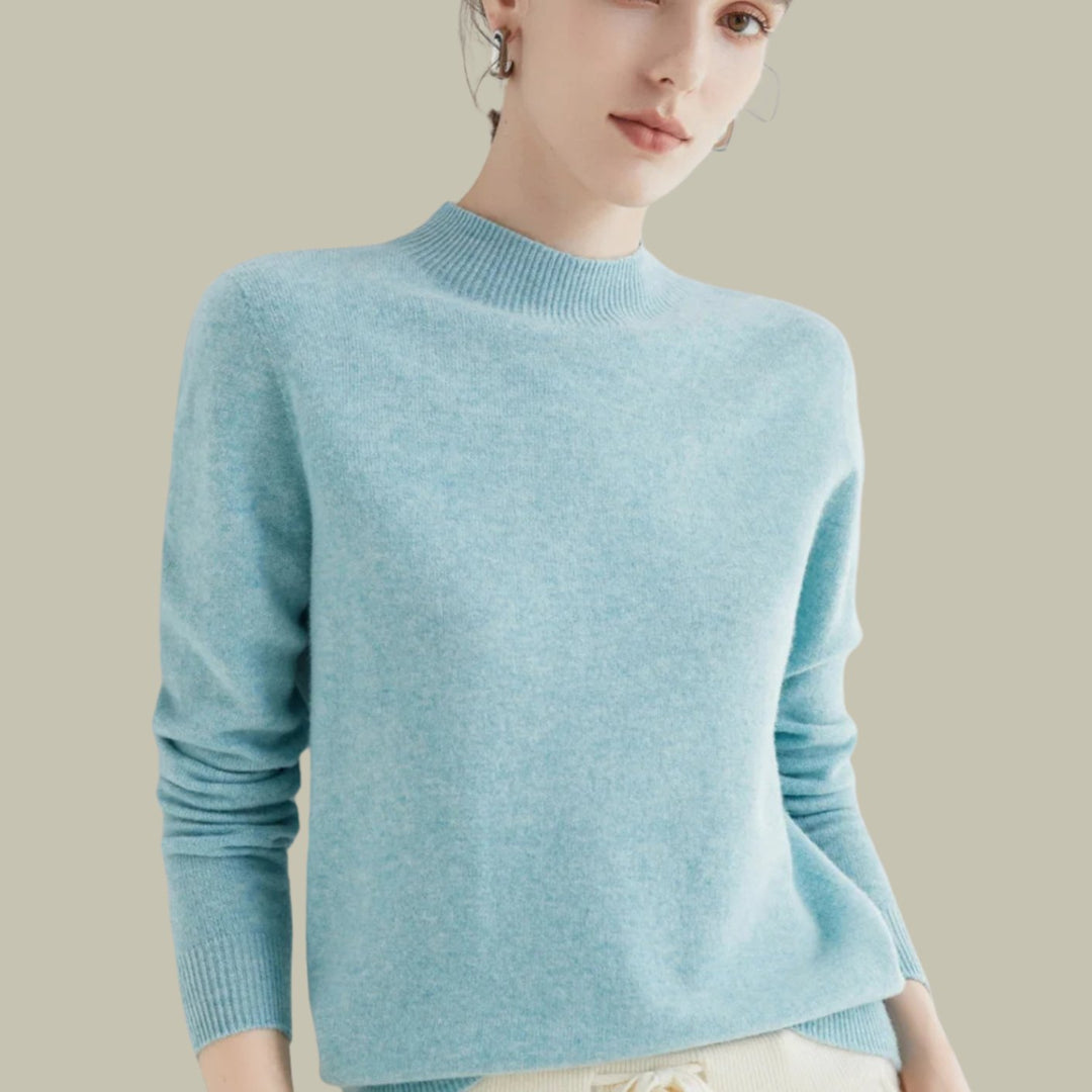 Women's Merino Mock-Neck Long-Sleeve Wool Sweaters