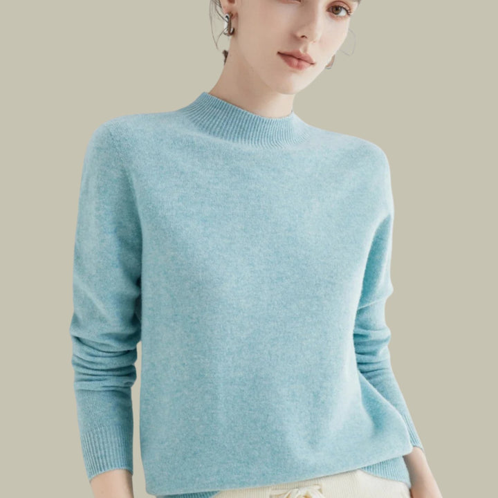 Women's Merino Mock-Neck Long-Sleeve Wool Sweaters