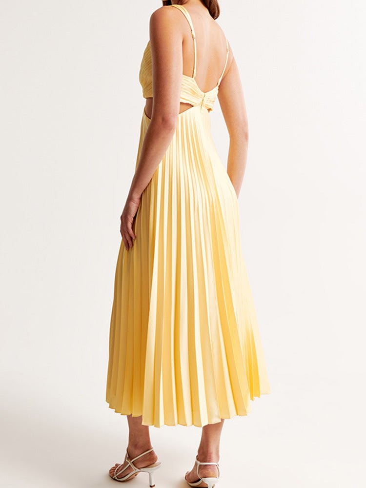 Women's Mother of the Bride Dress Pleated Cut-Out Maxi