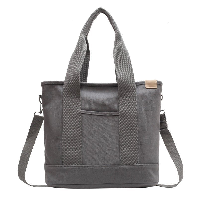 Women's Multifunction Crossbody Canvas Tote Bag Adjustable Strap - Grau