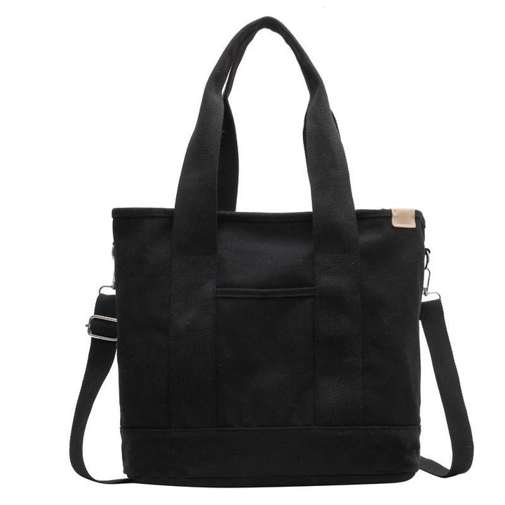 Women's Multifunction Crossbody Canvas Tote Bag Adjustable Strap - Schwarz