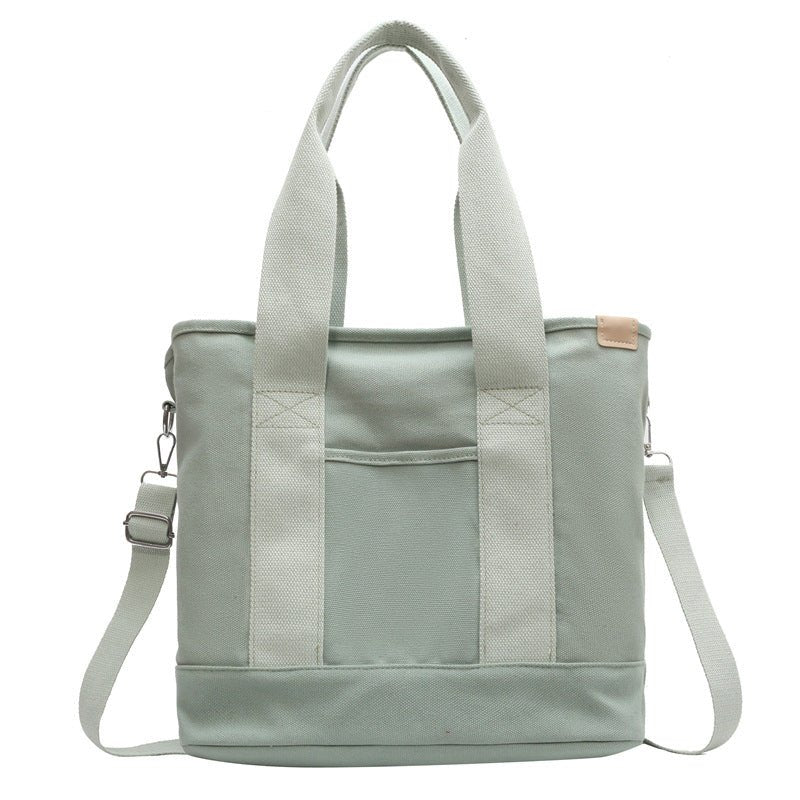 Women's Multifunction Crossbody Canvas Tote Bag Adjustable Strap - Grün